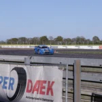 Race car in action on the track at Padborg Park